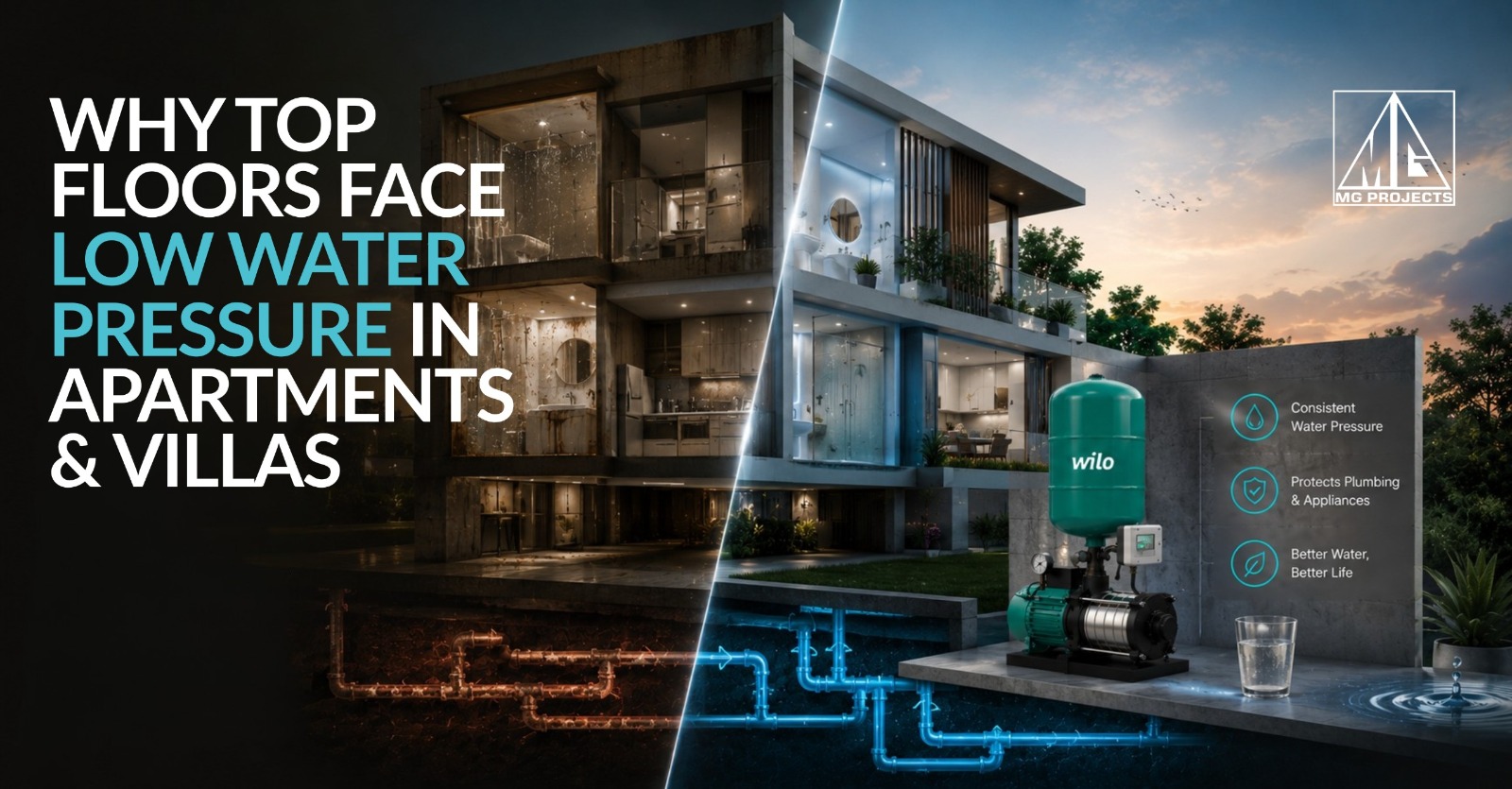 Why Top Floors Face Low Water Pressure in Apartments & Villas