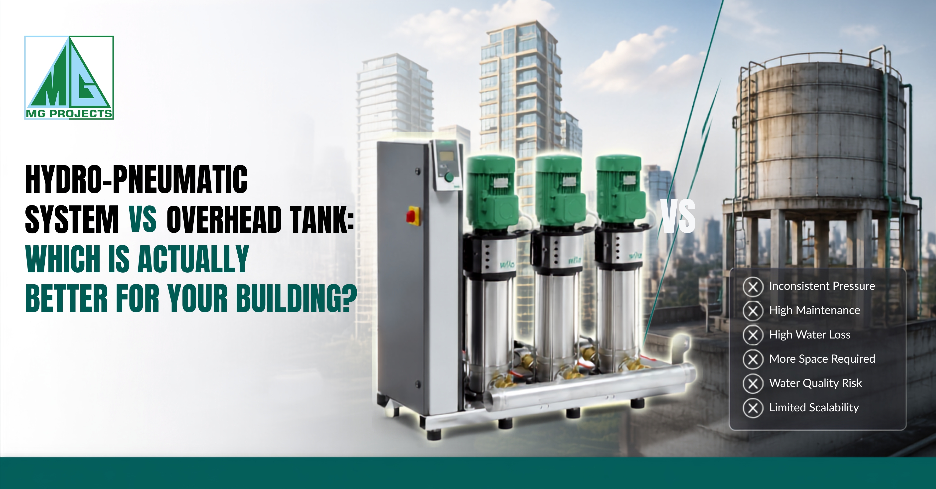 Hydro-Pneumatic System vs Overhead Tank: Which Is Actually Better for Your Building?